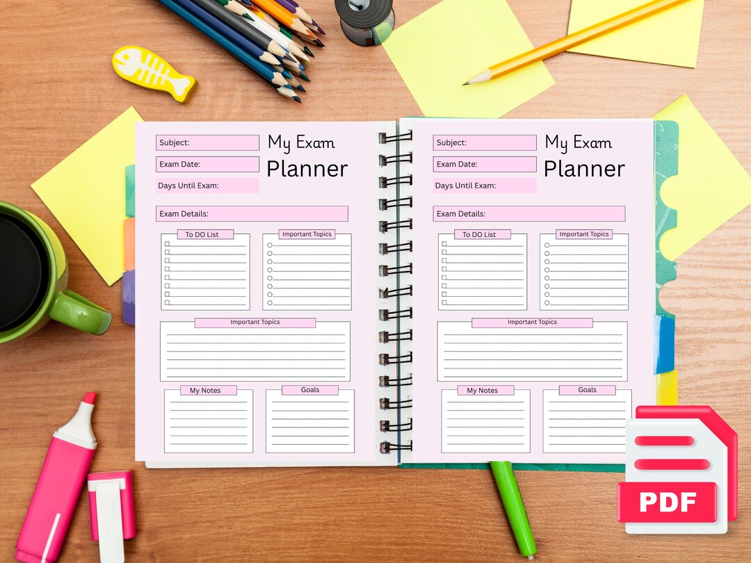 Pink Study Timetable Editable Pink Exam Planner Printable Study Schedule (digital Download) - Etsy