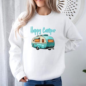 Happy Camper Sweater, Outdoor Enthusiast, Camping Sweatshirt, Outdoorsy Gift, Nature Lover Gift