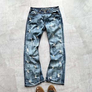 Japan Bootcut Flared Distressed Jeans Evisu Diesel Style