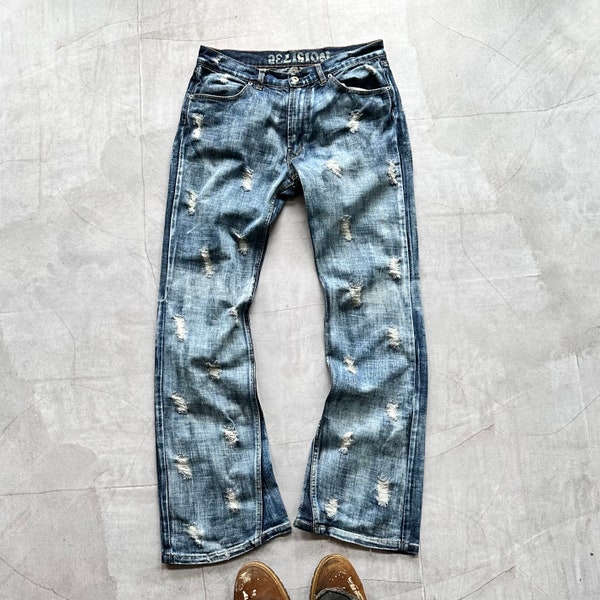 Japan Bootcut Flared Distressed Jeans Evisu Diesel Style