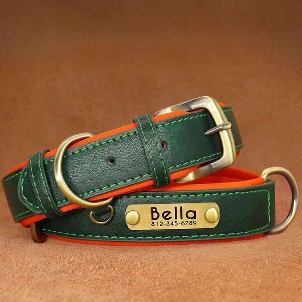 Luxurious Leather Dog Collar, Customized for Your Pup, Personalized Soft Leather Dog Collar, Stylish Comfortable, Unique Durable Design