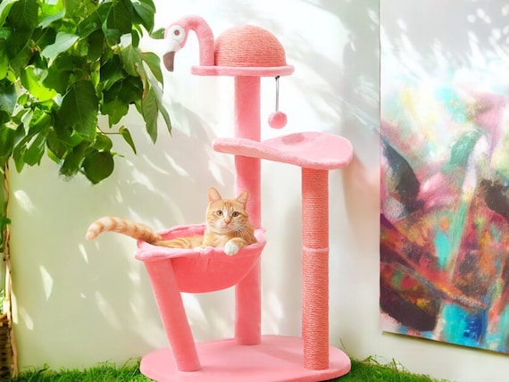 Flamingo Cat Tree Cat Tree Tower Cat Hammock Cat Bed Cat Furniture Cat Tower Cat Toy Cat Scratching Post Cat Scratcher Etsy