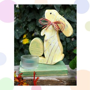 Wooden Easter Bunny with a Candle Holder. Easter Bunny, Easter Decoration, Spring Decoration, Wooden Decoration.