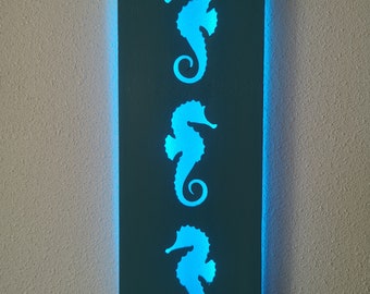 Seahorse LED lamp - handmade