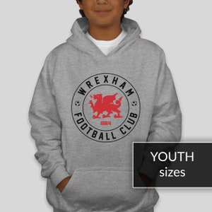 YOUTH SIZES | Wrexham AFC Hoodie | Fan of Wrexham Sweatshirt | Wrexham Logo Shirt | Wrexham Wales | Youth Heavy Blend Hooded Sweatshirt