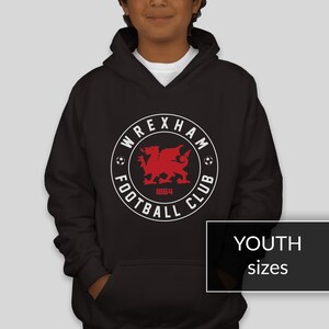 YOUTH SIZES | Wrexham AFC Hoodie | Fan of Wrexham Sweatshirt | Wrexham Logo Shirt | Wrexham Wales | Youth Heavy Blend Hooded Sweatshirt