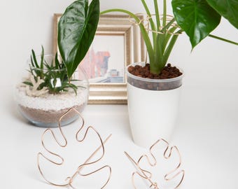 Bronze Monstera Leaf Plant Support