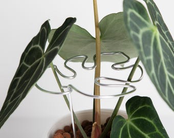Soporte para plantas de hoja de monstera plateada - Estaca decorativa