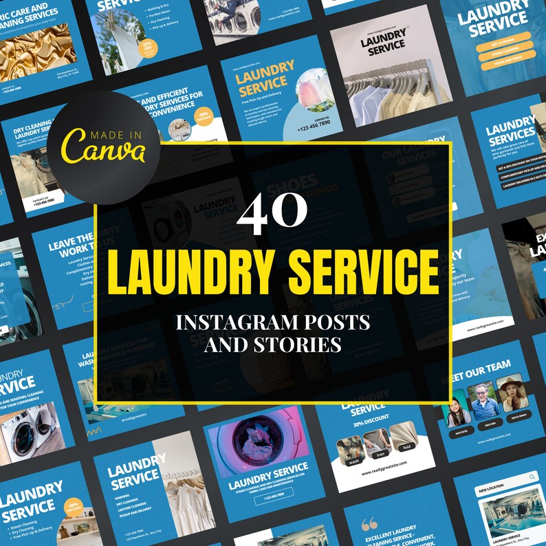 Dry Cleaning Canva Templates | Editable Instagram & Facebook Posts for ...