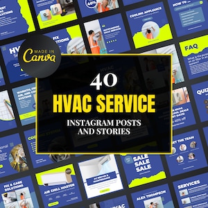 HVAC Canva Templates | Editable Instagram Posts for Air Conditioning, Heating & Cooling Services