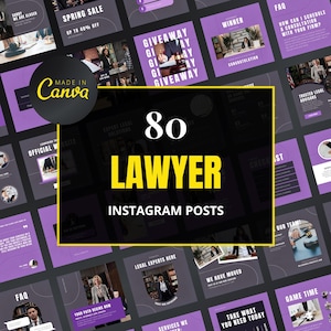 Lawyer Canva Template, Lawyer instagram posts, Law firm canva template, Attorney Editable Posts for Instagram, Law Office marketing, Canva