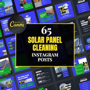 Solar Panel Cleaning Canva Templates, Solar Panel Cleaning Instagram Template, Solar Panel Cleaning Media Posts, Solar Panel Cleaning Posts