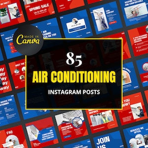 Air Conditioning Canva Templates | Editable Instagram Posts for HVAC, Heating & Cooling Services