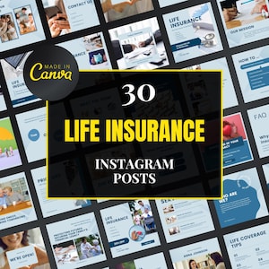 生命保険のCanvaテンプレート、生命保険のInstagram投稿、家族保護ソーシャルメディア投稿、カスタマイズ可能な保険サービス