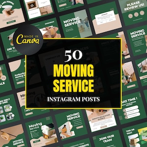 Modèle Canva pour service de déménagement, modèle d'entreprise de déménagement, modèles de réseaux sociaux pour les déménageurs et les emballeurs, modèle Instagram pour le service de déménagement