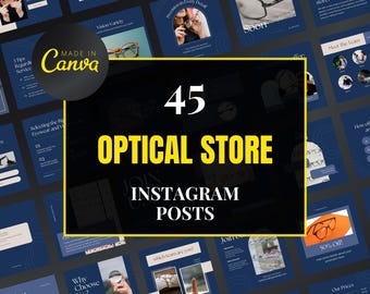 Optik Shop Canva Vorlagen | Editierbares Instagram Post Kit für Optometristen und Brillenläden