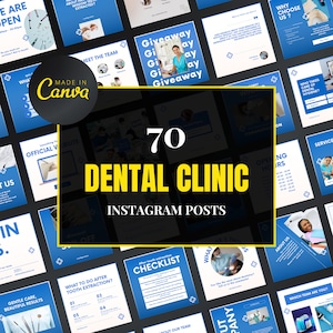 Dental Clinic Canva Templates | Editable Instagram & Facebook Posts for Dentists