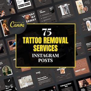Tattoo Removal Services Canva Templates, Laser Tattoo Removal Instagram Templates, Tattoo Removal Social Media Posts, Tattoo Removal Clinics