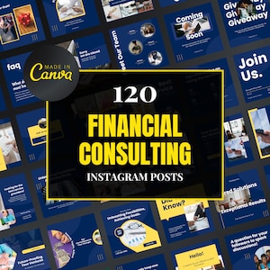 Financial Consulting Canva Template, Finance instagram, corporate instagram, instagram template, financial coach, financial advisor posts