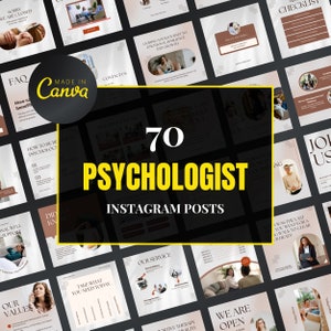 Modello Canva per psicologo, post Instagram per psicologo, post sulla salute mentale, Instagram per terapeuta, post sui social media per terapeuta