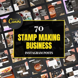 Stamp Making Canva Templates | Editable Instagram Posts for Custom Stamp Businesses