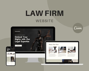 Law Firm Website Canva Template | Editable One-Page Website for Lawyers & Attorneys