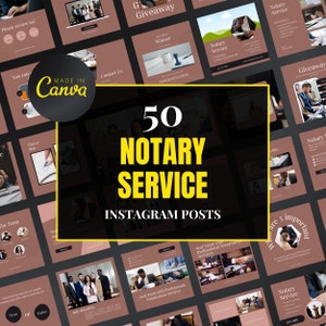 Notary Service Canva Templates | Editable Instagram Posts for Notaries & Legal Services