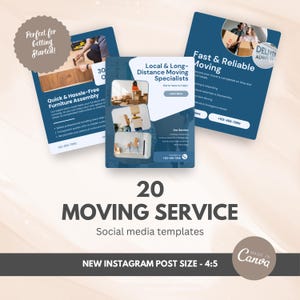 Moving Service Canva Template, Moving Company Canva Template, Moving Service Instagram posts, Delivery template, Home movers canva template