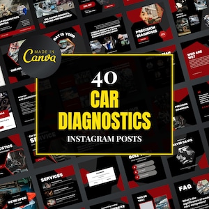Car Diagnostics Canva Template, Instagram Templates, Canva Templates, Social Media Designs, Automative Repair Template, Automotive design
