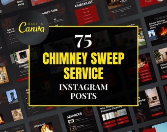 Canva-sjablonen voor schoorsteenveger | Bewerkbare Instagram-berichten voor schoorsteenreiniging en -onderhoud
