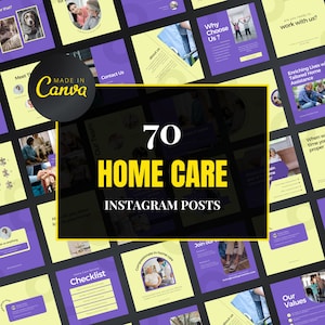 Home Care Service canva template, Instagram Post Templates for Home Care Service, Home care Instagram, Home Care Template, Social Media Post