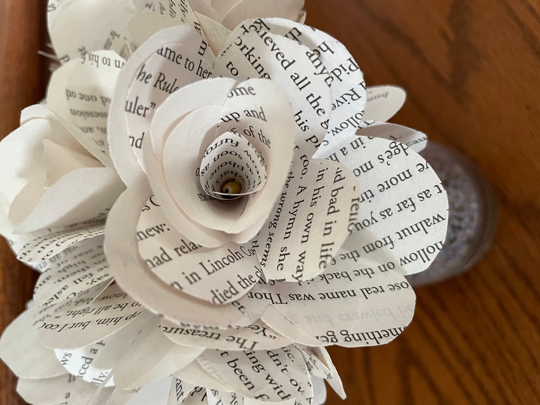 Book Flower Bouquet Etsy