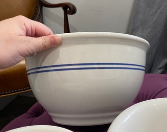 Vintage Gibson blue and white thick and heavy china nesting bowls