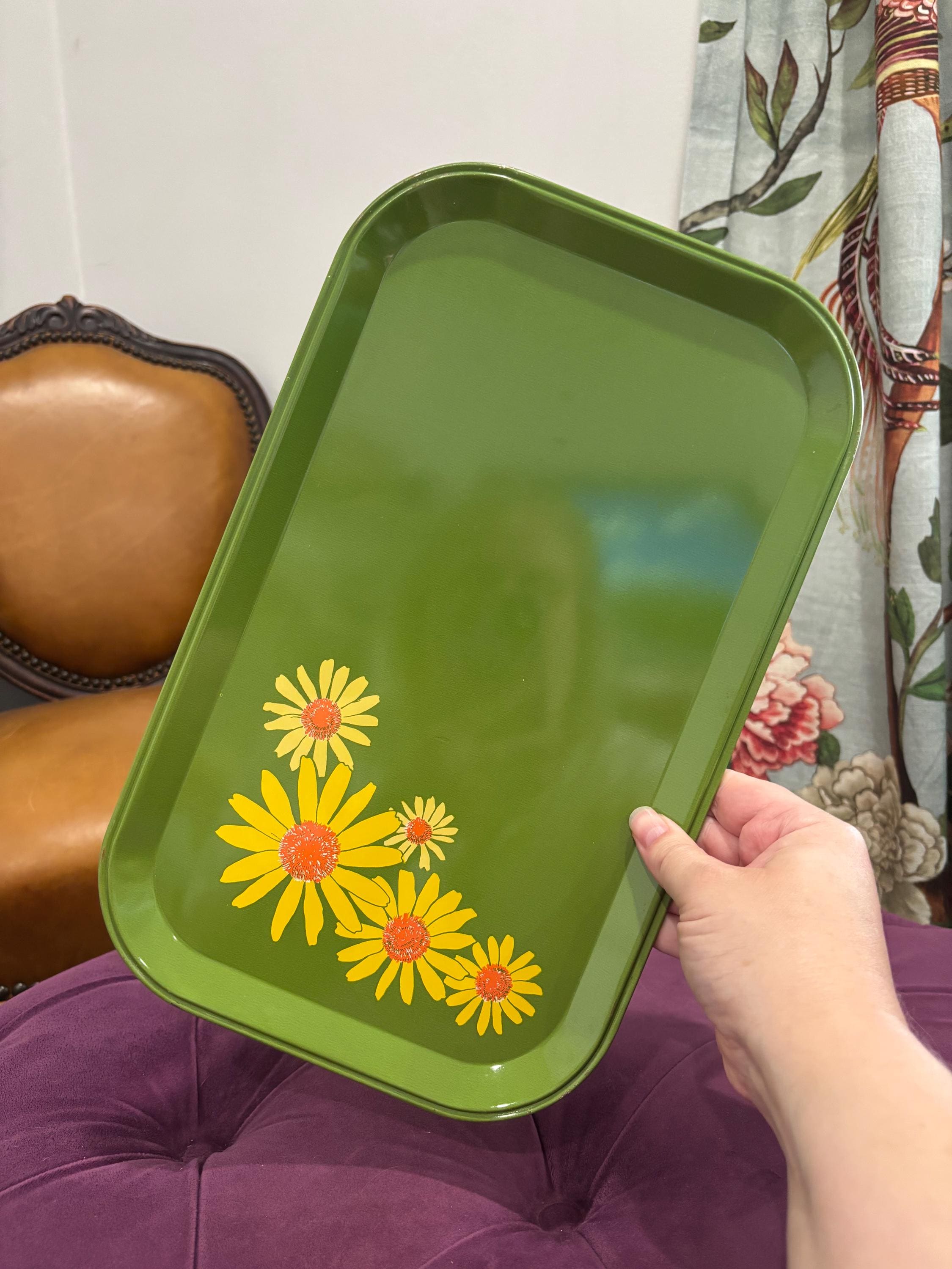 Vintage Daisy Serving Tray - Etsy