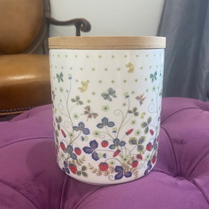 Vintage Grace Pantry butterfly and strawberry canister