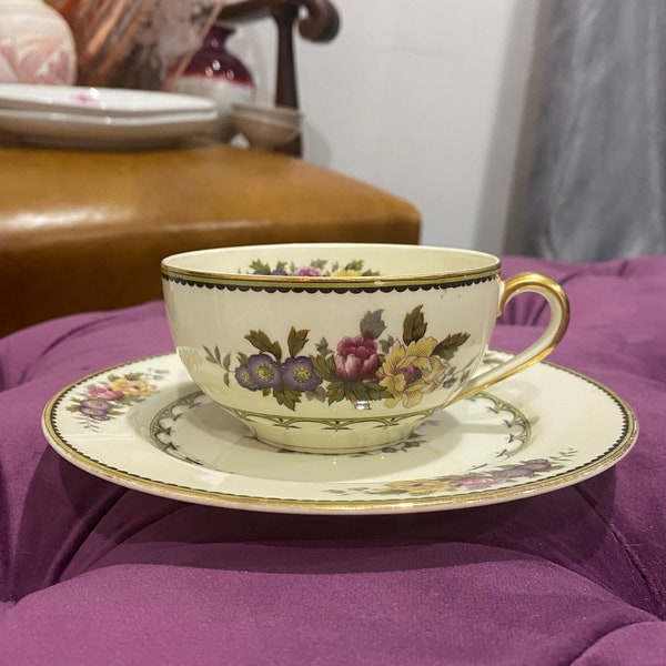 1930’s Noritake Bellefleur pattern teacup and saucer