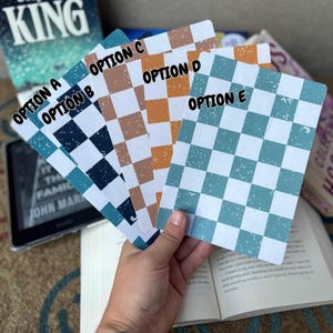 Kindle Insert Checkered E-reader Case Insert for Clear Cover Cardstock Insert Paperwhite Accessory Book Lover Gift Bookish