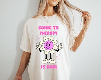 Camiseta de terapia de colores cómodos, camiseta de concienciación sobre la salud mental