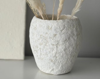 Handmade Boho Clay Pottery Wabi Sabi Vase Organic and Chalky Finish Textured Home Decoration Vessel