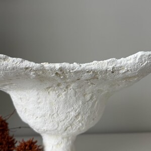 One-of-a-Kind Wabi Sabi Paper Clay Bowl with Unique Rectangle Rim in Neutral Tones image 6