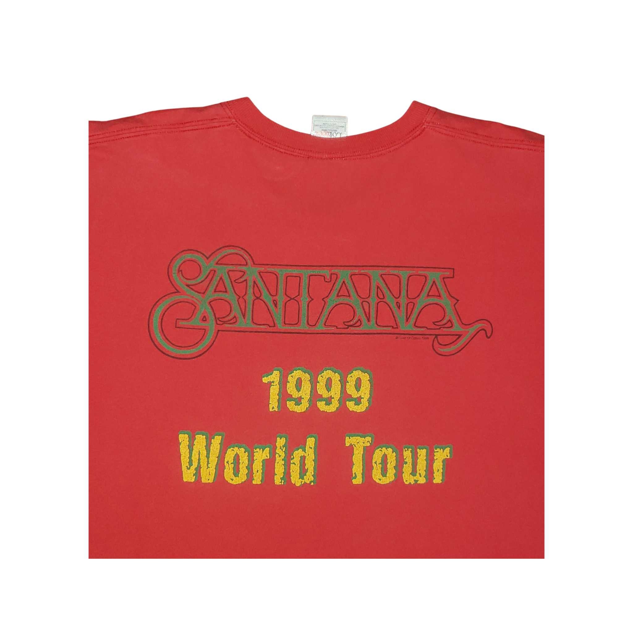 Vintage Santana World Tour All Over Print 1999 T-shirt AOP Red XL