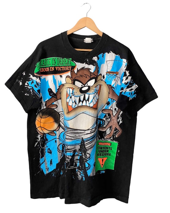 Vintage TAZ Space Jam Looney Tunes T-shirt All Over Print