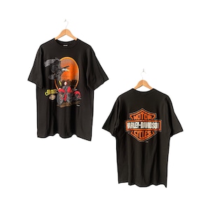 Vintage Harley Davidson-motoren 1995 country T-shirt zwart enkelsteek USA shirt XL