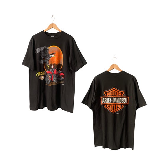 Vintage Harley Davidson Motorcycles 1995 Country T-shirt Black 