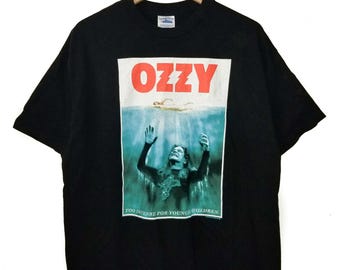 Camiseta vintage de Ozzy Osbourne de 2002: Demasiado intensa para niños pequeños, color negro, talla XL.