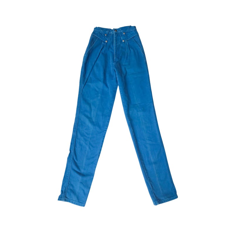 Vintage Wrangler Silverlake Western Jeans Turquoise Blue High Rise Bareback Cowgirl 3/4