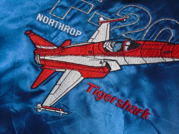 TEAM TIGERSHARK F-20 Northrop Fighter Jet Satin J… - image 10