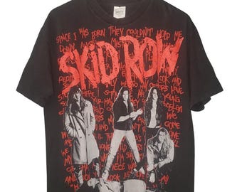 Vintage 1990 Skid Row T-shirt: I Survived Live AOP, Size Large - Etsy