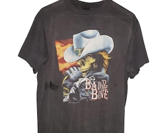 Vintage 1992 Truckers Only 3D Emblem Bad to the Bone T Shirt