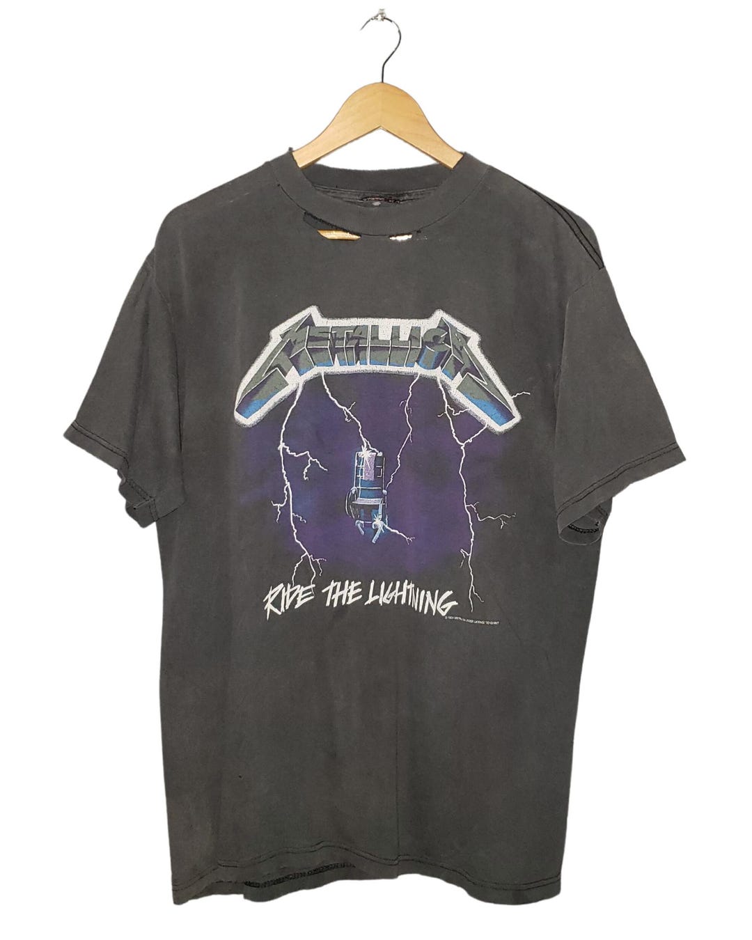 Vintage Metallica Ride the Lightning 1994 T-shirt Electric Chair 